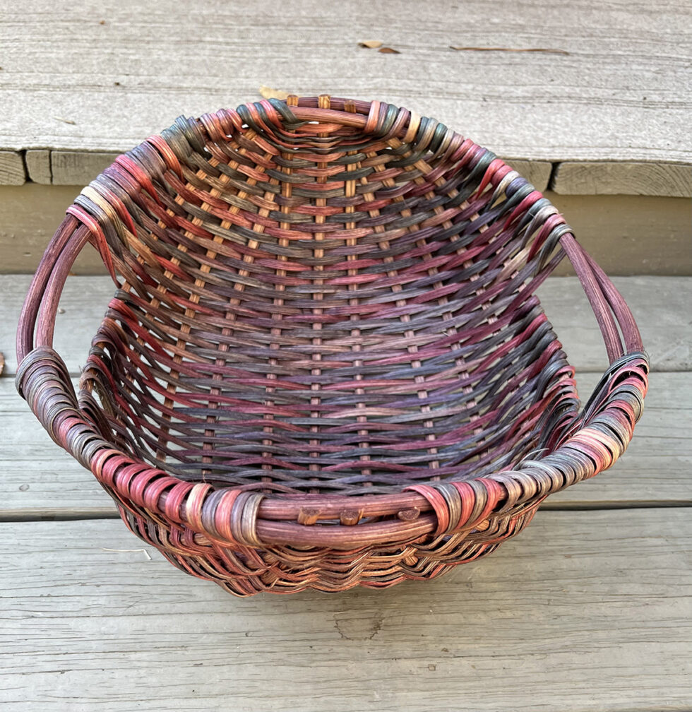 Class 34 Potato Basket with Space Dyed Reed Stowe Basketry Festival